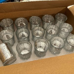 Silver mercury glass votives